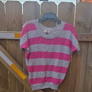 Lei Light Pink and Gray Knit Sweater